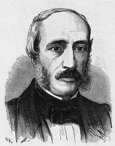 法国物理学家埃德蒙-贝克勒尔（1820-1891）的肖像--载于《科学专辑；杰出的科学家；伟大的发现》1896。 作者 法语学校