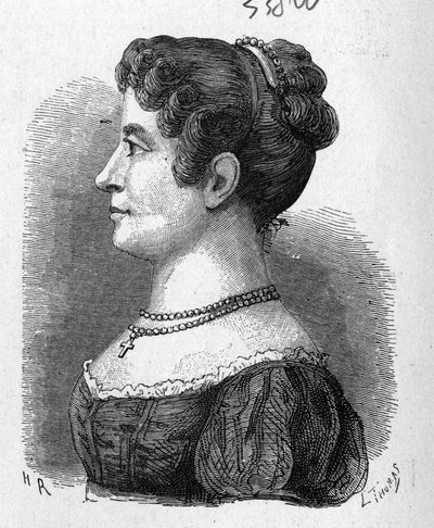 Elisa Garnerin的肖像，Garnerin的侄女，她尝试了后者发明的降落伞--载于《科学专辑；杰出的学者；伟大的发现》1896年。 作者 法语学校