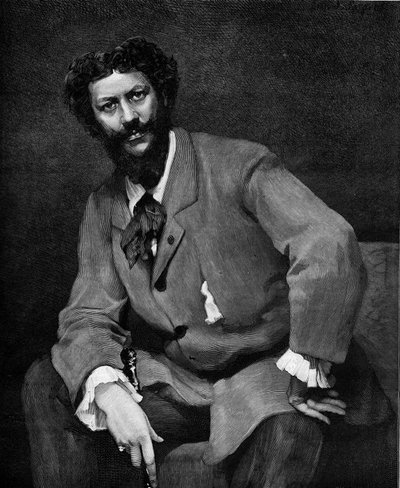 埃米尔-奥古斯特-卡罗尔-杜兰（Charles Duran或Carolus-Duran）（1837-1917）的肖像，法国画家。1880年4月24日《图解世界》第1204期上的瓦莱塔的雕刻。 作者 法语学校