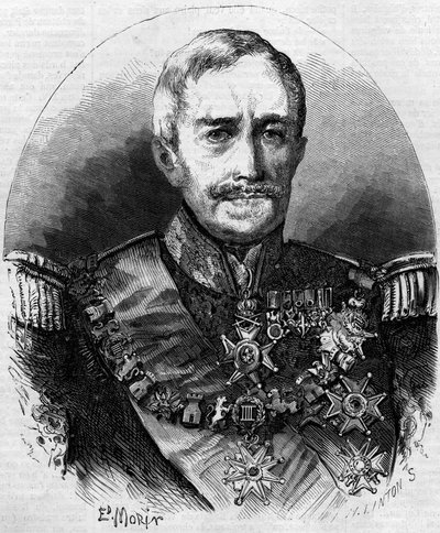 Portrait of Esprit Victor Elisabeth Boniface de Castellane (1788-1862), french marechal. Engraving in “” Le Monde Illustré”” n°56 of 1 May 1858. 作者 法语学校