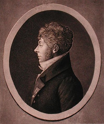 埃迪安-尼古拉-梅胡尔(1763-1817)的肖像，由埃德姆-奎内代(1756-1830)雕刻。 作者 法语学校