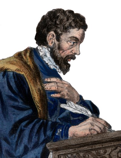 Etienne Jodelle（1532-1573）的肖像，法国剧作家和诗人。 作者 法语学校