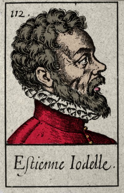 艾蒂安-约德尔（Etienne Jodelle，1532-1573）的肖像，法国诗人，普莱亚德运动成员。19世纪的雕版画。 作者 法语学校