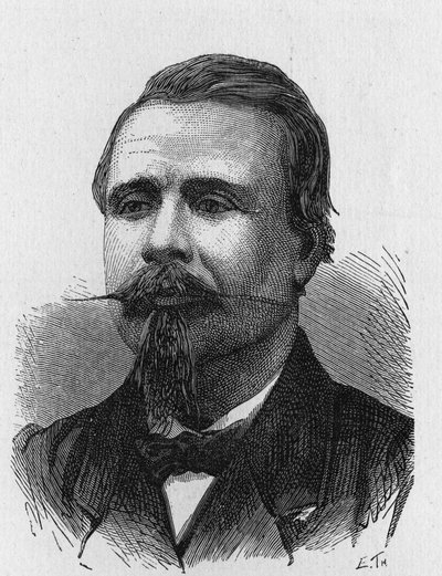 欧仁-戈达尔（1827 - 1890）的肖像，法国航空艺术家 - 在 "科学专辑；杰出的学者；伟大的发现" 1896年。 作者 法语学校