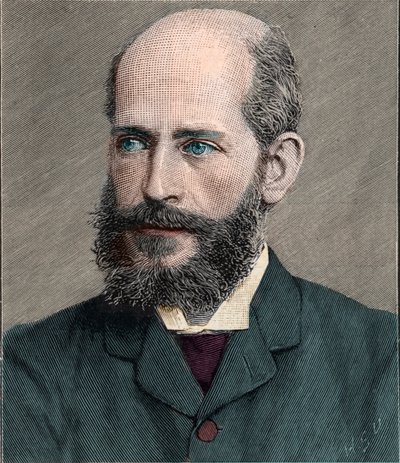Ferdinand James Anselm Freiherr von Rothschild（1839-1898）的肖像，英国艺术收藏家。第一千八百九十八 作者 法语学校