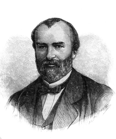 Francois-Saturnin-Leonide Babaud-Laribiere (Francois Saturnin Leonide Babaud Laribiere) (1819-1873) 法国政治家和自由执政者的肖像--1870年的版画 作者 法语学校