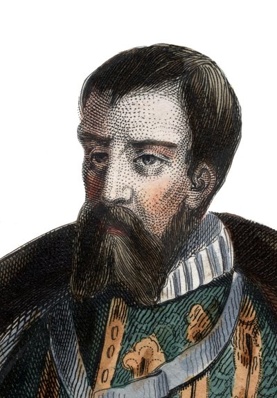 Francois I de Lorraine（1519-1563），Guise公爵，Aumale公爵，法国士兵和政治家的肖像。 作者 法语学校