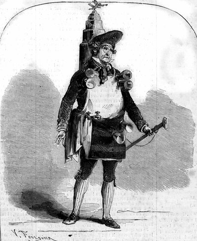 弗雷德里克-勒梅特（1800-1876）的肖像，法国喜剧演员，在阿道夫-德-埃纳里（Dennery）（1811-1899）和费迪南-杜格（Ferdinand Dugue）的 "Le Marchand de coco "中的形象。巴黎，安比古剧院 作者 法语学校