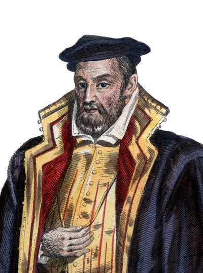 Gaspard II de Coligny（1519-1572）的肖像，Chatillon勋爵，法国贵族和海军上将。 作者 法语学校