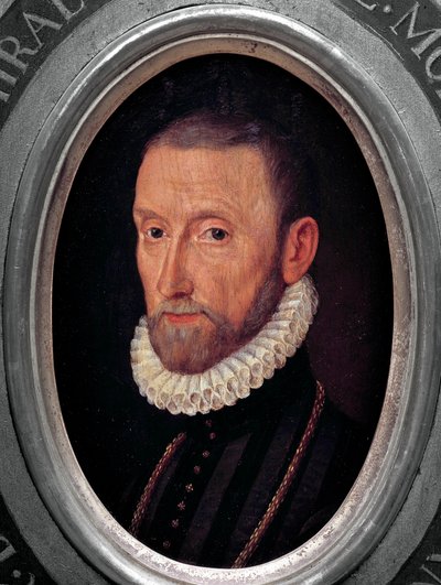 法国海军上将 Gaspard de Coligny 的肖像（1519-1572） 法国画派绘画 作者 法语学校