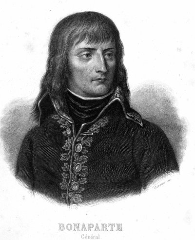 Portrait of General Bonaparte - in “” Revolution francaise”” by Thiers. 19th century. 作者 法语学校