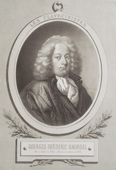 乔治·弗雷德里克·汉德尔（1685-1759）的肖像是乐谱的正面 作者 法语学校