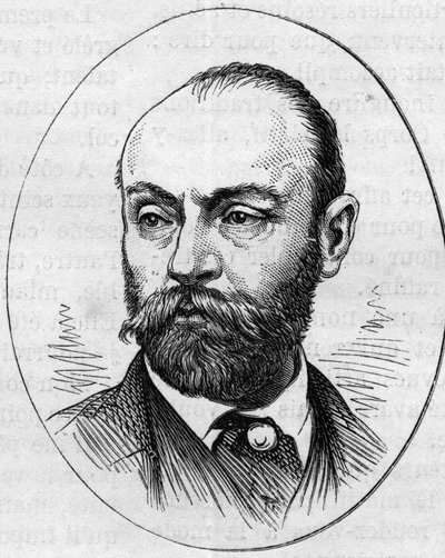 古斯塔夫-罗多尔夫-克拉伦斯-布兰格（1824-1888）的肖像，法国画家。1874年5月2日《世界画报》第890期上的版画。 作者 法语学校