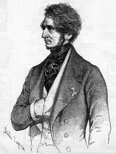 Portrait of Hector Berlioz (1803-1869) around 1847 from a lithograph by Amedee Charpentier. 作者 法语学校