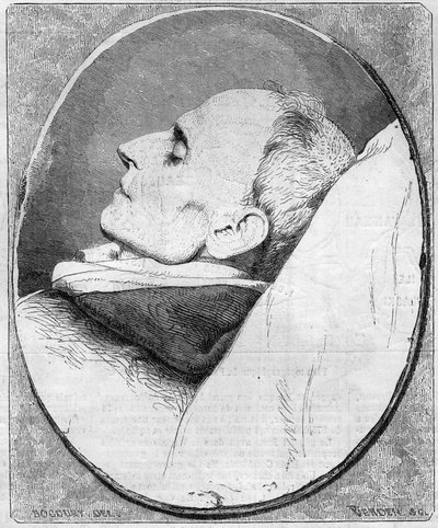 亨利-拉科代尔（1802-1861）的画像。法国牧师和多米尼加人，临终前。1861年12月7日《世界画报》第243期的版画。 作者 法语学校