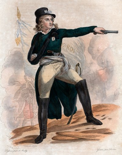 Henri du Vergier（Verger）的肖像，Comte de La Rochejaquelein（1772-1794），法国大革命期间保皇党起义（战争中的战争）的将军。 作者 法语学校