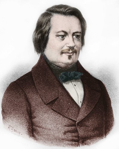 Portrait of Honore de Balzac (1799-1850), French novelist. 作者 French School