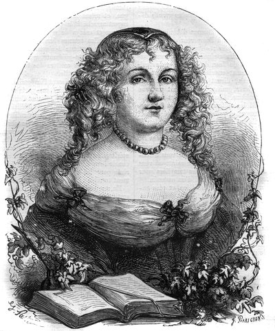 耶路撒冷的伊莎贝尔二世（Yolande de Brienne）的肖像，耶路撒冷女王（1212-1228）和神圣帝国的弗雷德里克二世的妻子。莫里斯-拉夏尔的《教皇史》（......）中的雕版，历代王后国王和皇帝的罪行 作者 法语学校