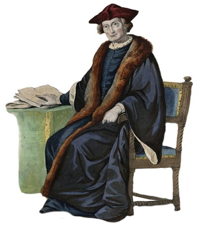 雅克-奥古斯特（Jacques-Auguste）的肖像，作者是图（Thuanus）（1553-1617），法国历史学家、图书收藏家和巴黎议会主席。插图来自埃德蒙-梅内切的《法语普鲁塔克》（Le Plutarque Francais）。 作者 法语学校