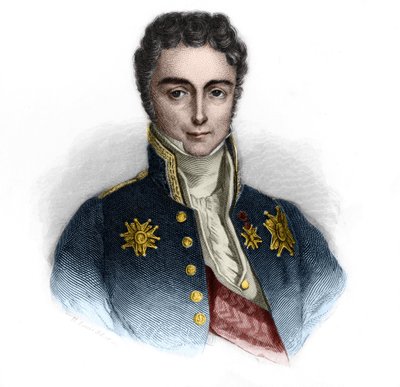 法国政治家马蒂尼亚克子爵让-巴蒂斯特（Jean Baptiste）-希尔维-盖伊（1778年至1832年）的肖像。载于路易-德-科梅宁-蒂蒙的《LIBRE DES SPORERS》。1842.私人收藏。 作者 法语学校
