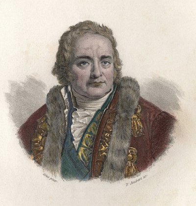 尚特卢伯爵让-安托万（Jean - Antoine）-夏普塔尔（1756-1832）的画像，法国化学家和政治家。在 "有用之人的画像 "中 作者 法语学校