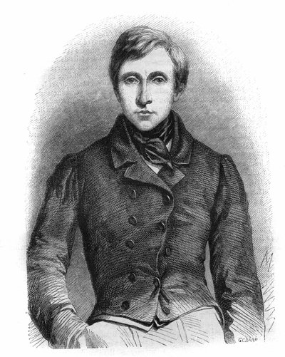 法国诗人Jean Auguste Pelage Brizeux（1803-1858）的画像。 作者 法语学校