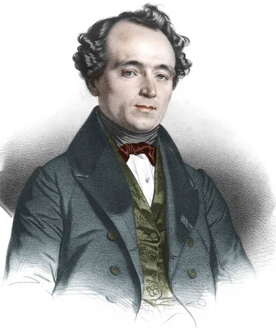 让-巴蒂斯特（Jean-Baptiste）-安德烈-杜马（1800-1884）法国化学家的画像。 作者 法语学校