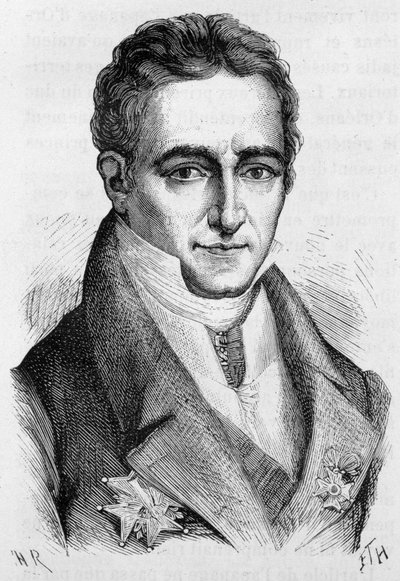 法国政治家维尔勒伯爵让-巴蒂斯特（Jean-Baptiste）的肖像（1773 - 1854）--载于亨利-马丁的《法国历史》。 作者 法语学校