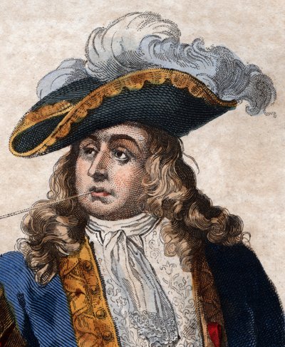 Jean Bart（1650-1702），法国海盗船的肖像。 作者 法语学校