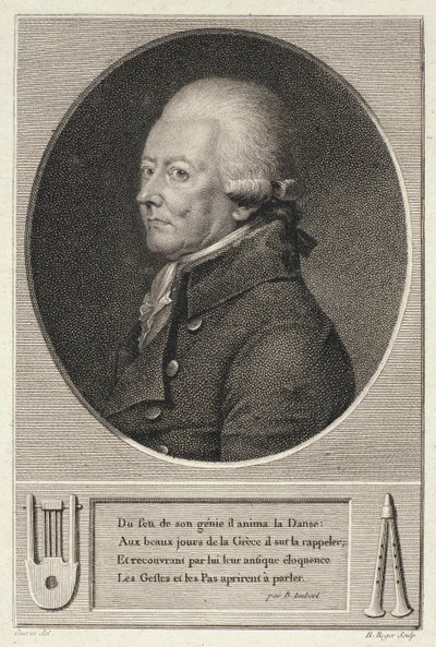 Jean Georges Noverre（1727-1810）的肖像由B. Roger雕刻 作者 法语学校
