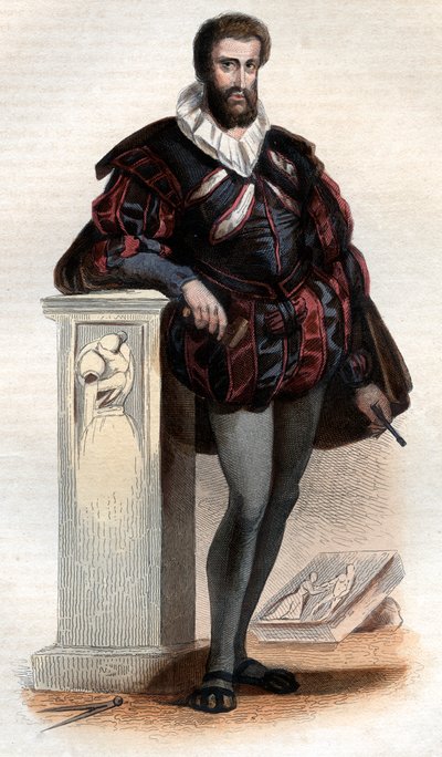 Jean Goujon（1510-c.1566）的肖像，法国雕塑家和建筑师。 作者 法语学校