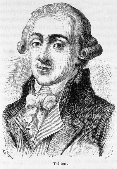 法国政治家让-兰伯特（Jean-Lambert）-塔利安的画像（1767-1820）--载于亨利-马丁的《法国历史》。 作者 法语学校