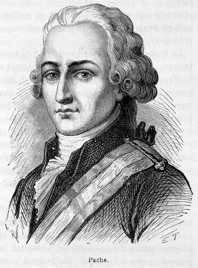 让·尼古拉斯·帕什 (Jean Nicolas Pache)（1746-1823 年）的肖像，法国政治家，他在公共纪念碑上刻上了法兰西共和国的座右铭：“自由，平等博爱”——雕刻 作者 法语学校