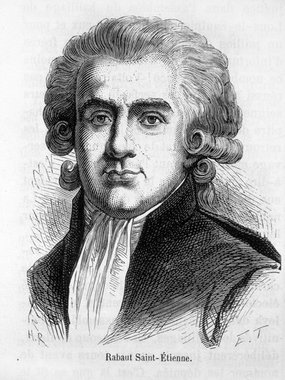 Portrait of Jean Paul Rabaut St Etienne, French politician (1743 - 1793) - in “” L