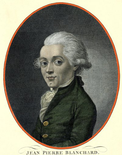 让-皮埃尔（Jean-Pierre）-布兰查德（1753-1809）的画像，法国航空家。 作者 法语学校