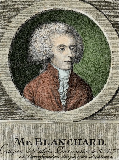 让-皮埃尔（Jean-Pierre）-布兰查德（1753-1809）的画像，法国航空家。 作者 法语学校