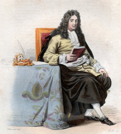 Jean Racine（1639-1699）的肖像，法国剧作家。 作者 法语学校