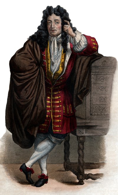 Jean de La Bruyere（Labruyere）（1645-1696）的肖像，法国散文家和道德家。 作者 法语学校
