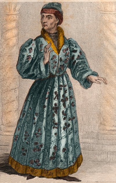 John the Fearless（1371-1419）勃艮第公爵的肖像。 作者 法语学校