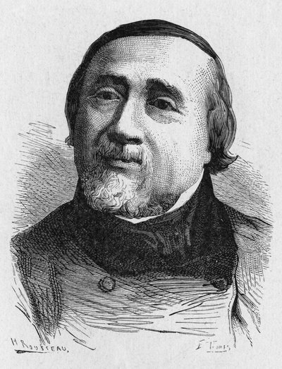 Jules Francois Dupuis Delcourt (1802-1864) (Jules-Francois Dupuis-Delcourt)的肖像，法国飞行员--载于《科学专辑；杰出的科学家；伟大的突破》1896。 作者 法语学校