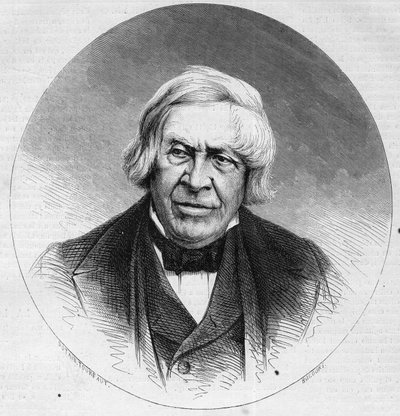 儒勒-米歇尔（1798-1874）的肖像，法国历史学家和作家。1874年2月14日《世界画报》第879期上的版画。 作者 法语学校