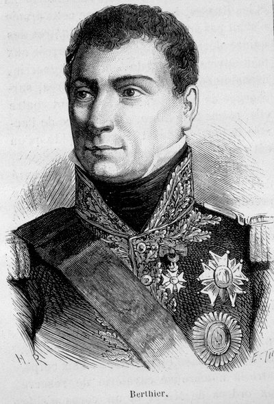 法国元帅路易-亚历山大（Louis-Alexandre）-贝尔蒂埃（1753 - 1815）的肖像--载于亨利-马丁的《法国历史》。 作者 法语学校