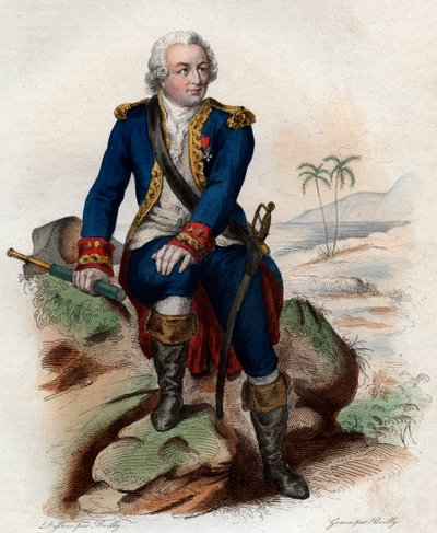 Louis Antoine，Comte de Bougainville（1729-1811），法国海军上将和探险家的肖像。 作者 法语学校