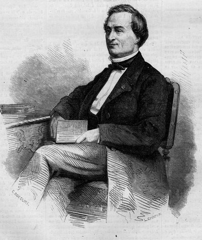 路易-伯纳德-邦让（1804-1871）的肖像，法国治安官和参议员。1863年3月14日《世界画报》第309期上的版画。 作者 法语学校