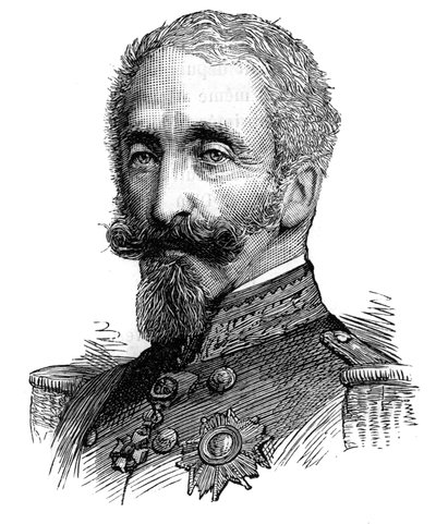 法国王子路易-查尔斯-菲利普-奥尔良公爵（1814-1896）的画像。雕刻在《世界画报》上，1886年6月26日。 作者 法语学校