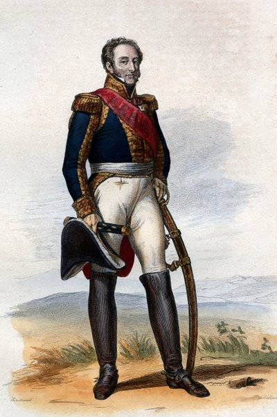 Louis Gabriel Suchet（1770-1826），第一个Duc dAlbufera和法国元帅的肖像。 作者 法语学校
