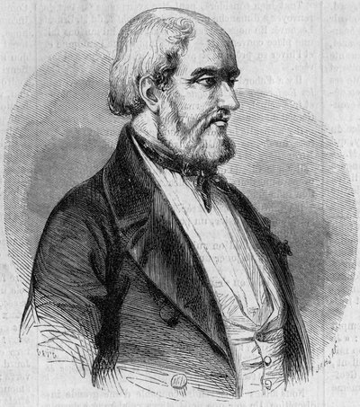 Louis Garneray（1783-1857）的肖像，法国水手、画家和海洋历史学家。10月10日《世界画报》第26期上的版画。 作者 法语学校