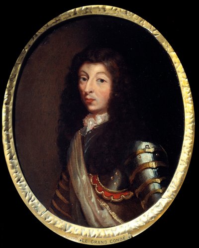 路易二世波旁亲王（Bourbon-Conde）的肖像，大康德（1621-1686）17世纪法国画派的绘画。巴黎，军事博物馆 作者 法语学校