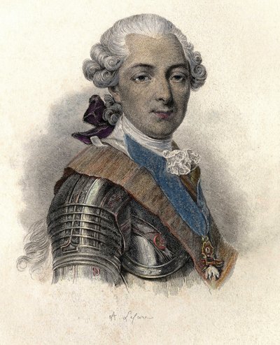 Penthievre 公爵路易-让-玛丽-德-波旁（1725-1793 年）的肖像，大海军上将和法国海军军官。 作者 法语学校