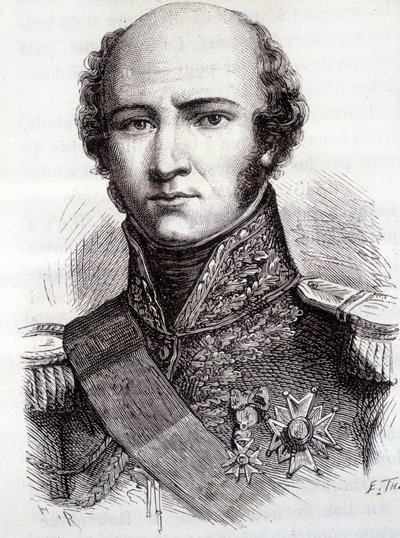 路易斯-尼古拉（Louis-Nicolas）-达武特（1770-1823）的肖像，奥尔斯泰特公爵，埃克穆尔亲王，法国元帅--载于亨利-马丁的《法国历史》。 作者 French School